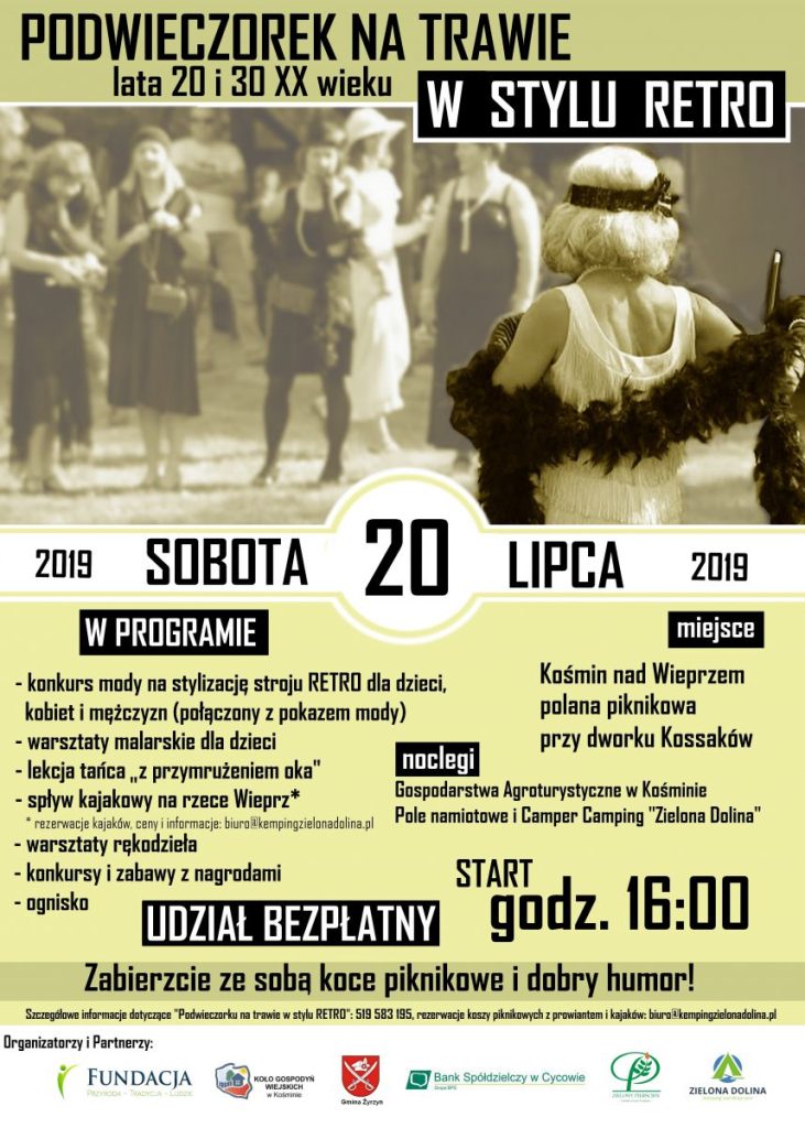 Podwieczorek na trawie w stylu retro - lata 20 i 30.